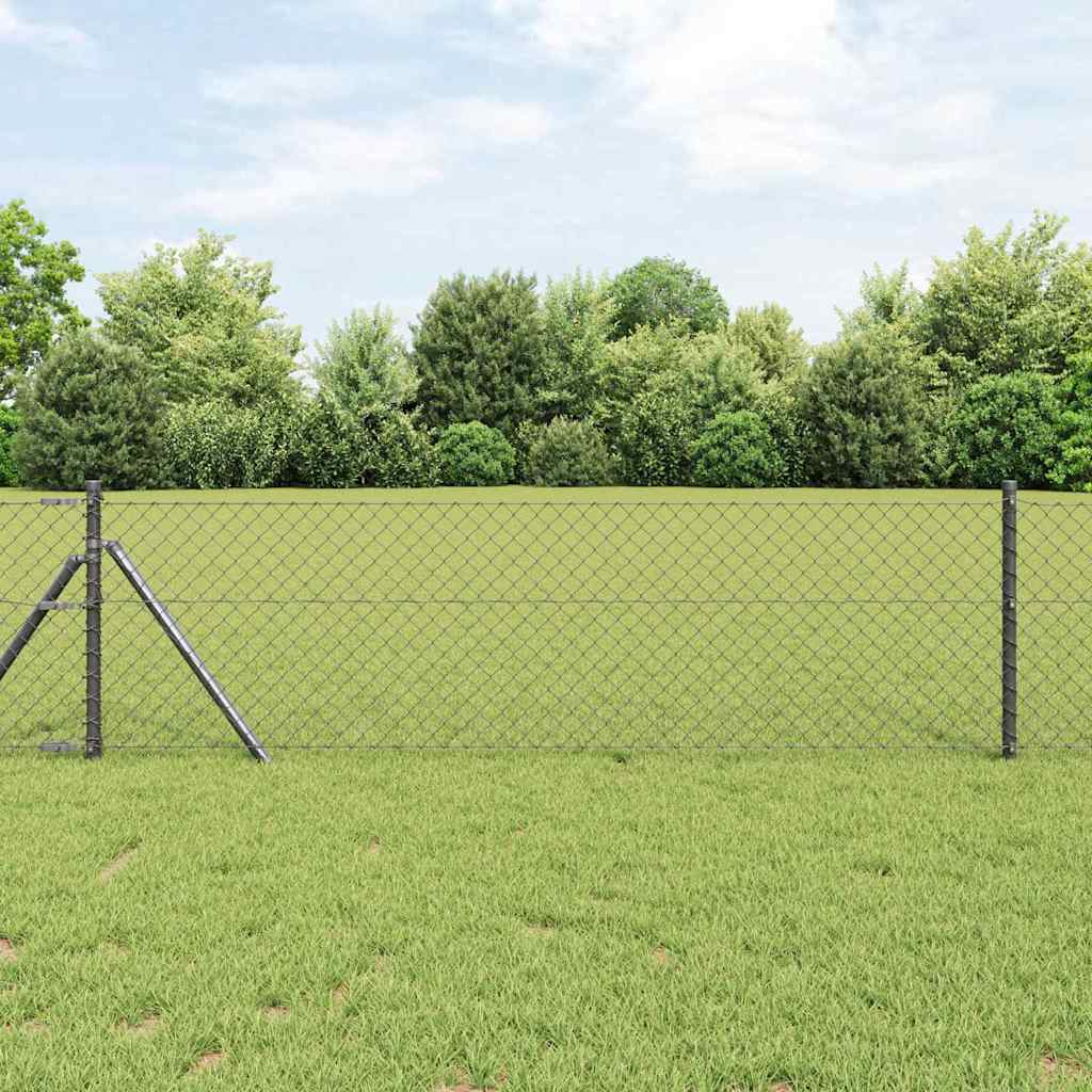 vidaXL Chainlink Fence Ground Fix 10 x 0.4 m PVC-Coated Steel Grey 1