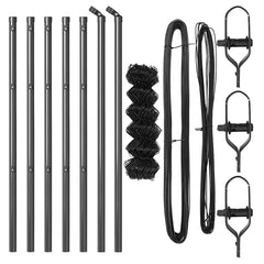 vidaXL Chainlink Fence Ground Fix 10 x 0.4 m PVC-Coated Steel Grey 5