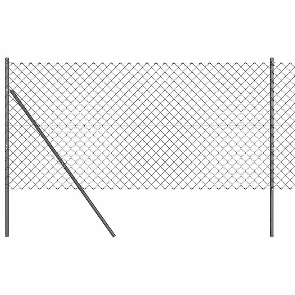 vidaXL Chainlink Fence Ground Fix 10 x 1 m PVC-Coated Steel Grey Mesh 2