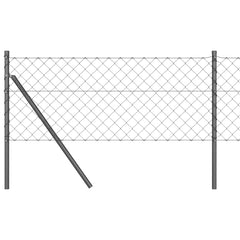 vidaXL Chainlink Fence Ground Fix 25 x 0.4 m PVC-Coated Steel Grey 2
