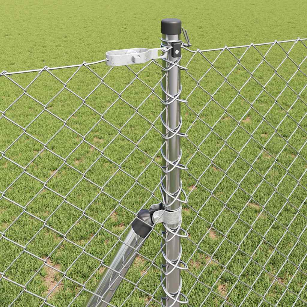 vidaXL Chainlink Fence Ground Fix 10 x 1 m Galvanised Steel Silver 4