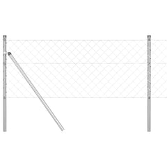 vidaXL Chainlink Fence Ground Fix 10 x 0.8 m Galvanised Steel Silver 2