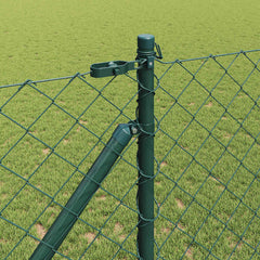 Chainlink Fence with Spikes 10 x 1 m PVC-Coated Steel mesh Size 60 x 60 mm mesh Spike Anchor Fix Green 1.4 m