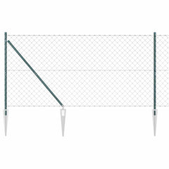 Chainlink Fence with Spikes 10 x 1 m PVC-Coated Steel mesh Size 60 x 60 mm mesh Spike Anchor Fix Green 1.4 m