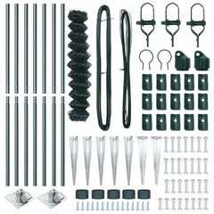 Chainlink Fence with Spikes 10 x 1 m PVC-Coated Steel mesh Size 60 x 60 mm mesh Spike Anchor Fix Green 1.4 m