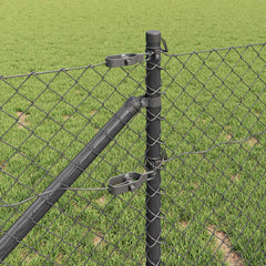 vidaXL Chainlink Fence with Spikes 10 x 0.6 m PVC-Coated Steel Grey 4