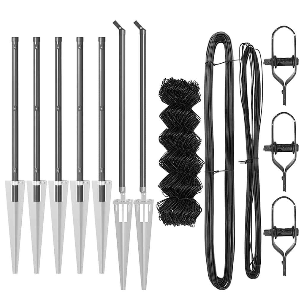 Chainlink Fence Spikes PVC-Coated Steel mesh Size Spike Anchor Fix Grey
