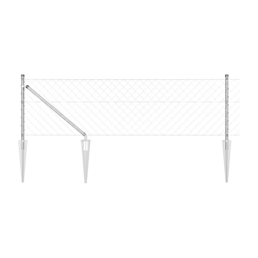 Chainlink Fence with Spikes Galvanised Steel Silver