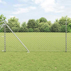 Chainlink Fence with Spikes 25 x 0.4 m PVC-Coated Steel mesh Size 60 x 60 mm mesh Spike Anchor Fix Galvanised steel 1 m