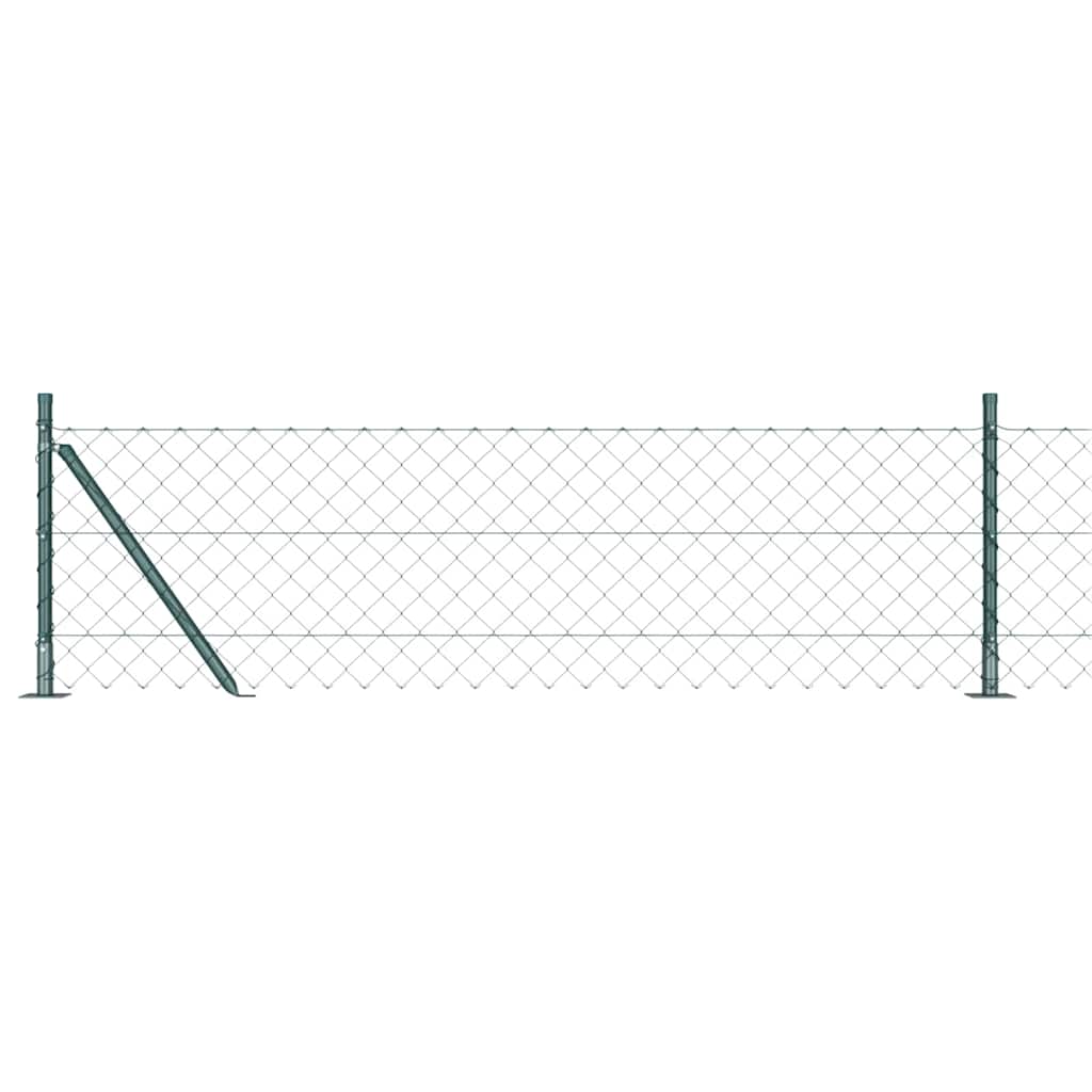 vidaXL Chainlink Fence with Concrete Base 10 x 0.4 m PVC-Coated Steel 1