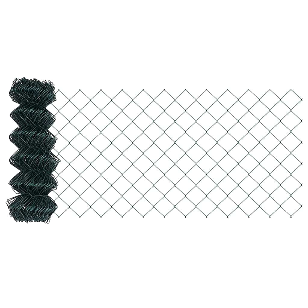 vidaXL Chainlink Fence with Concrete Base 10 x 0.4 m PVC-Coated Steel 4