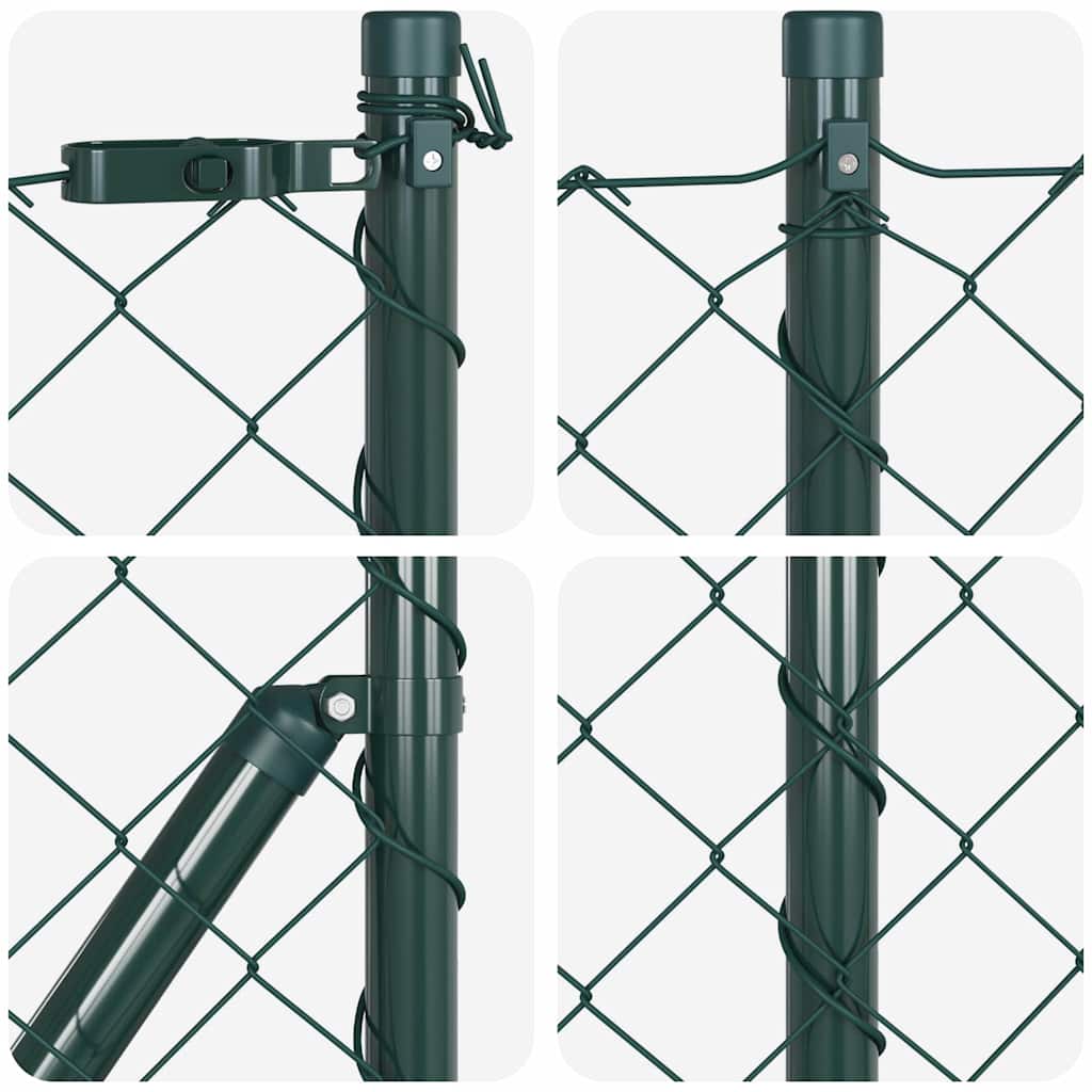 vidaXL Chainlink Fence with Concrete Base 10 x 1 m PVC-Coated Steel 3