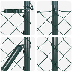 vidaXL Chainlink Fence with Concrete Base 10 x 1 m PVC-Coated Steel 3