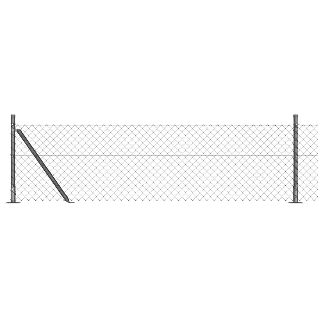 vidaXL Chainlink Fence with Concrete Base 10 x 0.4 m PVC-Coated Steel 2