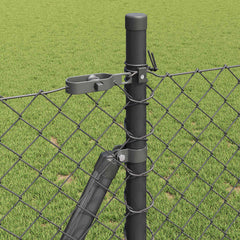 vidaXL Chainlink Fence with Concrete Base 10 x 1 m PVC-Coated Steel 5