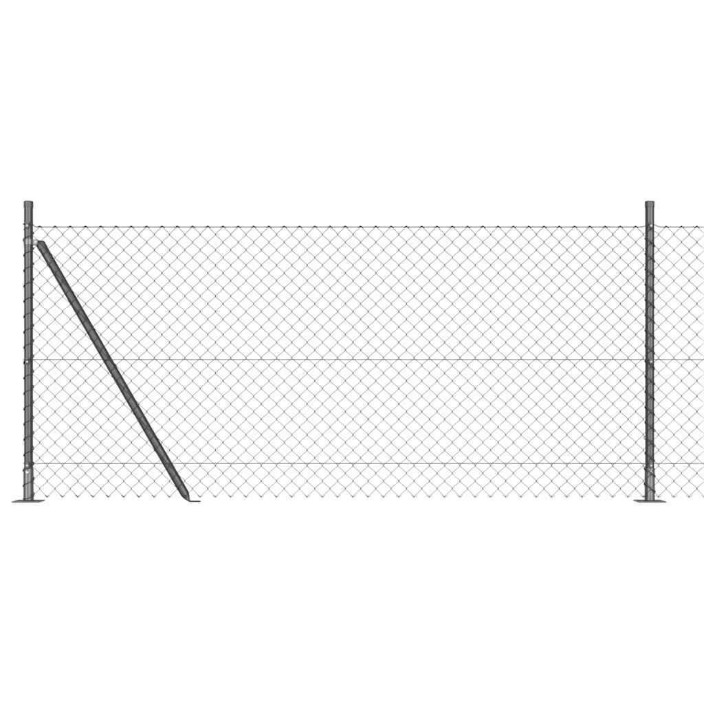 vidaXL Chainlink Fence with Concrete Base 10 x 1 m PVC-Coated Steel 2