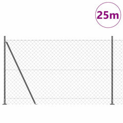 Chainlink Fence with Concrete Base 25 x 0.4 m PVC-Coated Steel mesh Size 60 x 60 mm mesh Concrete Base Fix Grey 1.4 m
