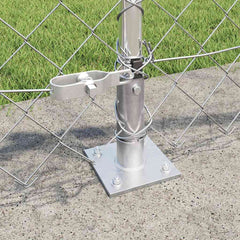 vidaXL Chainlink Fence with Concrete Base 10 x 0.4 m Galvanised Steel 4