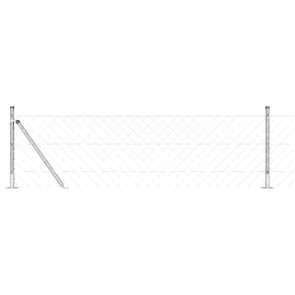 vidaXL Chainlink Fence with Concrete Base 10 x 0.4 m Galvanised Steel 2