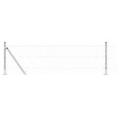 vidaXL Chainlink Fence with Concrete Base 10 x 0.4 m Galvanised Steel 2