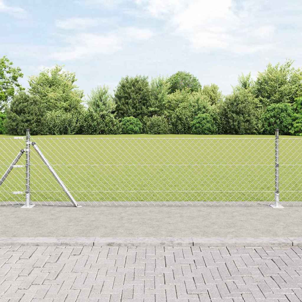 Chainlink Fence with Concrete Base 25 x 1 m PVC-Coated Steel mesh Size 40 x 40 mm mesh Concrete Base Fix Galvanised steel 0.4 m