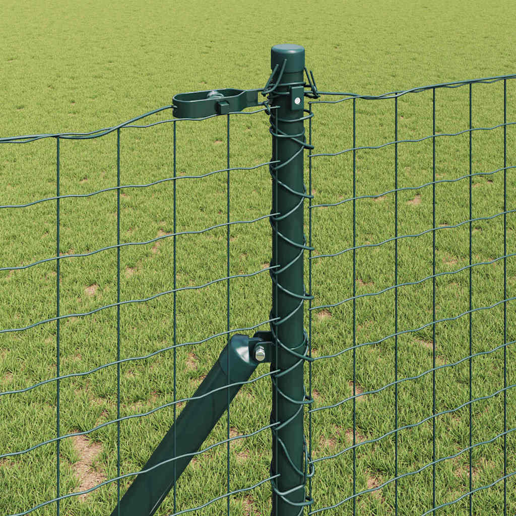 vidaXL Euro Fence Ground Fix 10 x 1 m PVC-Coated Steel Green Mesh 4