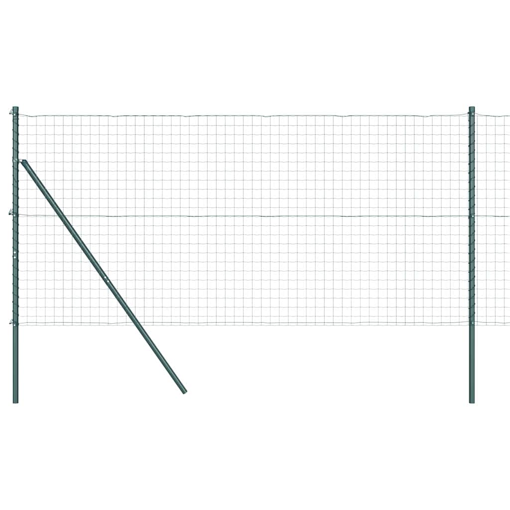 vidaXL Euro Fence Ground Fix 10 x 1 m PVC-Coated Steel Green Mesh 2