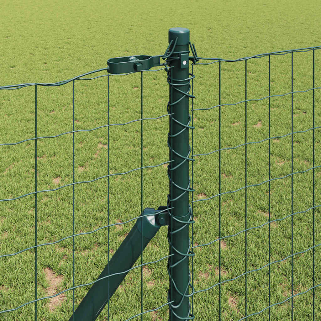 vidaXL Euro Fence Ground Fix 10 x 1 m PVC-Coated Steel Green Mesh 4