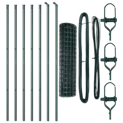 vidaXL Euro Fence Ground Fix 10 x 1 m PVC-Coated Steel Green Mesh 5
