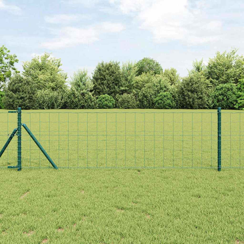 vidaXL Euro Fence Ground Fix 10 x 0.8 m PVC-Coated Steel Green Mesh 1