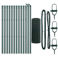 vidaXL Euro Fence Ground Fix 25 x 0.6 m PVC-Coated Steel Green Mesh 5
