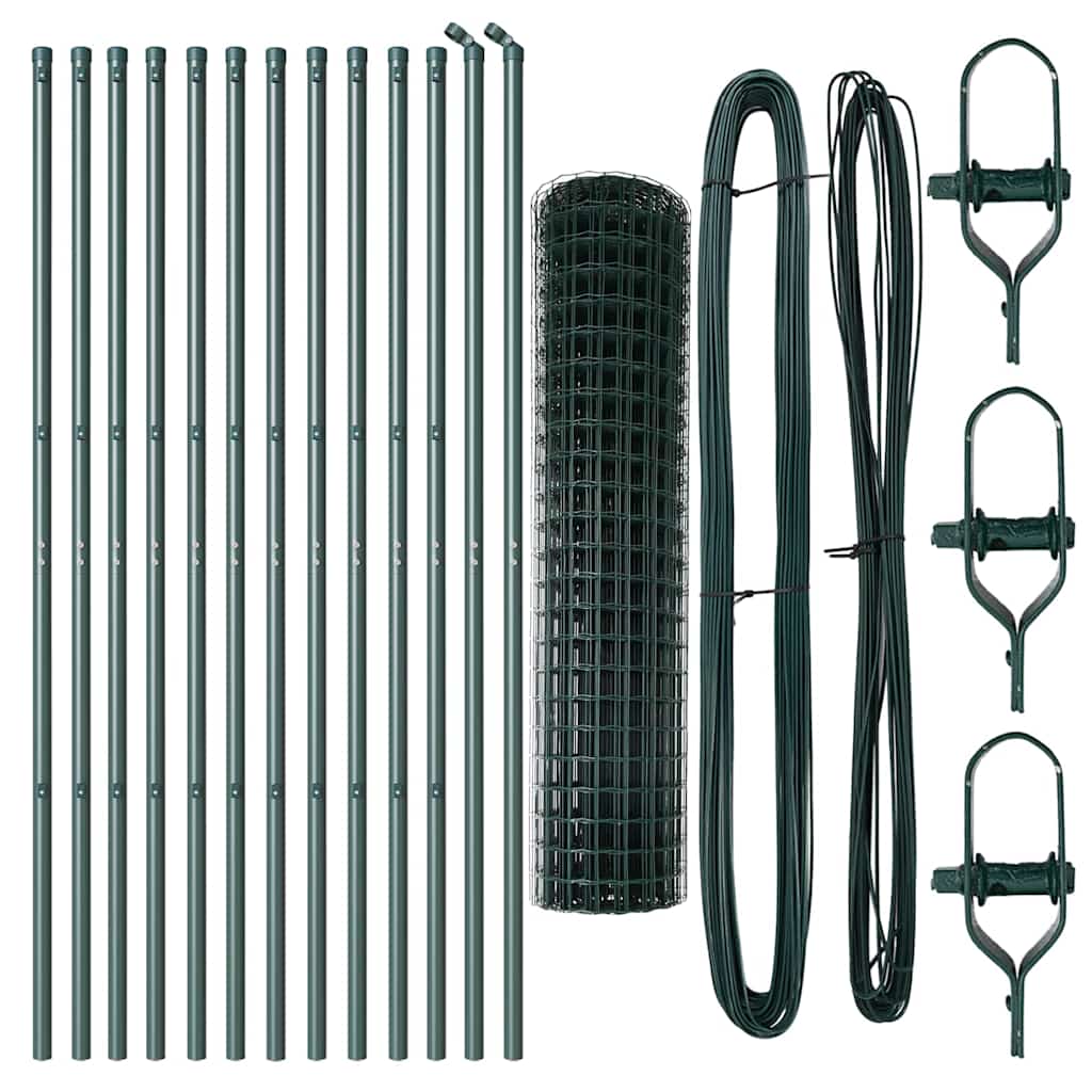 Euro Fence 25 x 1 m PVC-Coated Steel Mesh Ground Fix Green 100 x 100 mm mesh