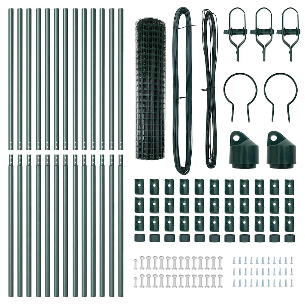 Euro Fence 25 x 1 m PVC-Coated Steel Mesh Ground Fix Green 100 x 100 mm mesh