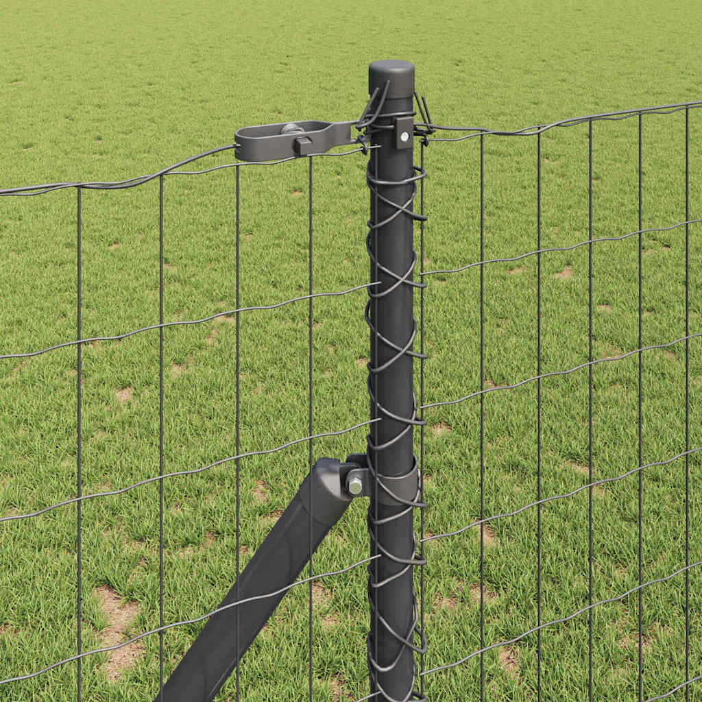 vidaXL Euro Fence Ground Fix 10 x 1 m PVC-Coated Steel Grey Mesh 4