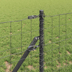 vidaXL Euro Fence Ground Fix 10 x 0.4 m PVC-Coated Steel Grey Mesh 4