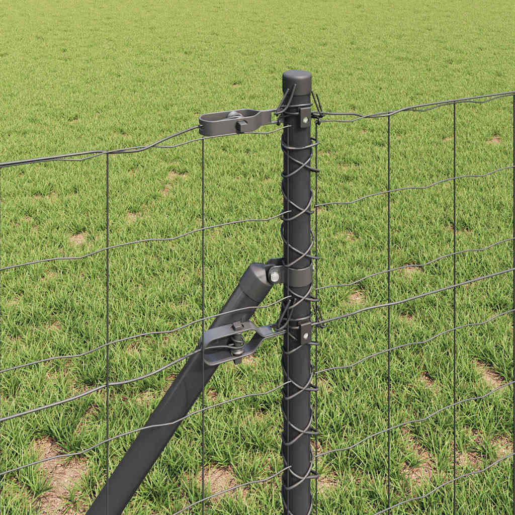 vidaXL Euro Fence Ground Fix 25 x 0.4 m PVC-Coated Steel Grey Mesh 4