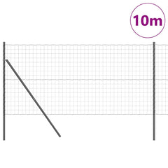 vidaXL Euro Fence Ground Fix 10 x 1 m PVC-Coated Steel Grey Mesh 3