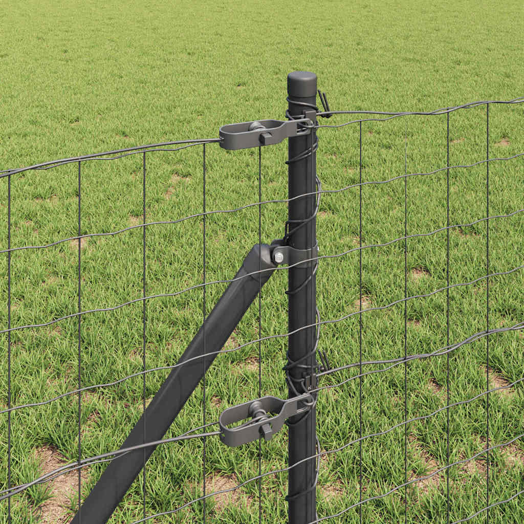 vidaXL Euro Fence Ground Fix 25 x 0.4 m PVC-Coated Steel Grey Mesh 4