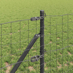 vidaXL Euro Fence Ground Fix 25 x 0.4 m PVC-Coated Steel Grey Mesh 4