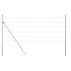 vidaXL Outdoor Euro Fence Ground Fix 10 x 1 m Galvanised Steel Silver 2