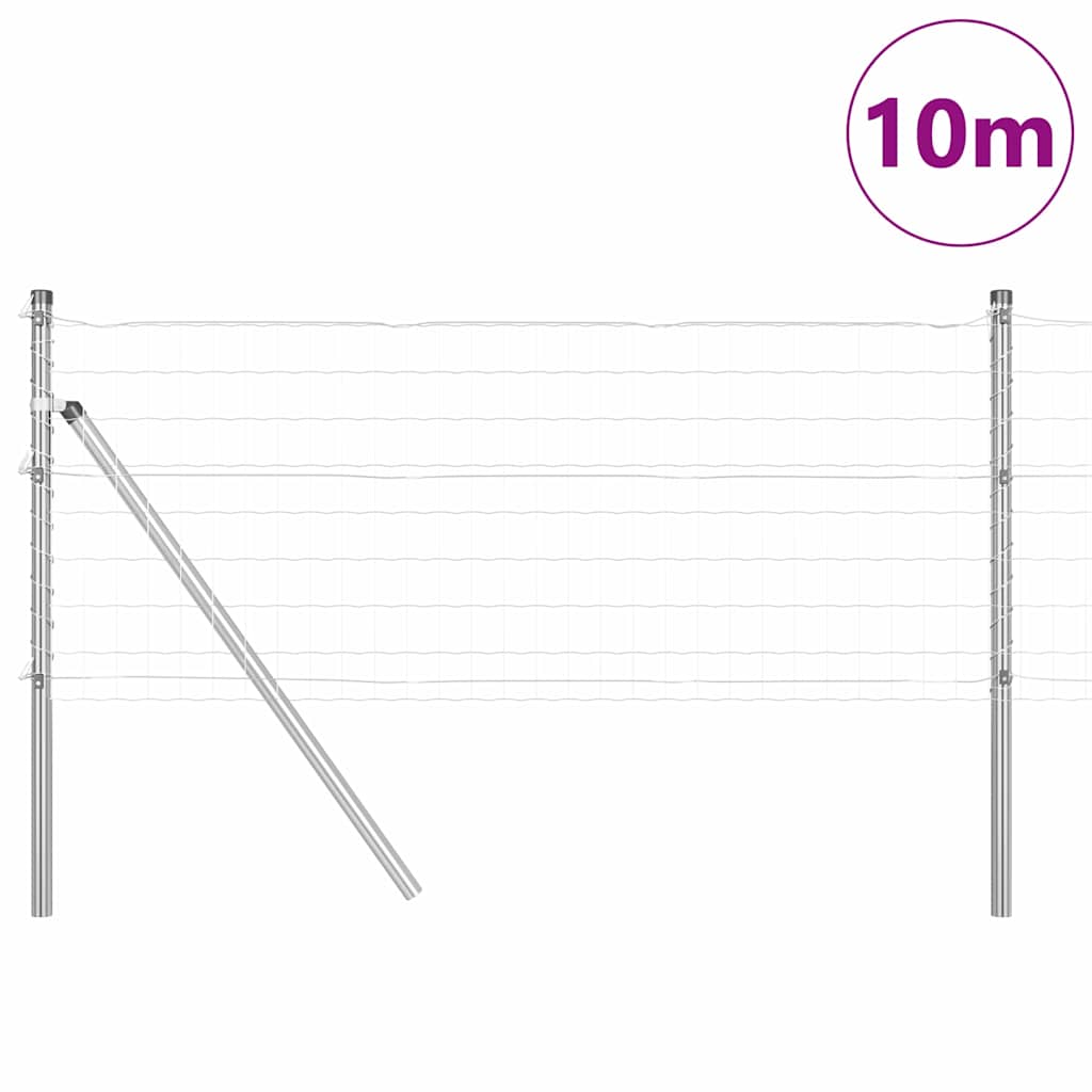 vidaXL Euro Fence Ground Fix 10 x 0.4 m Galvanised Steel Silver Mesh 3