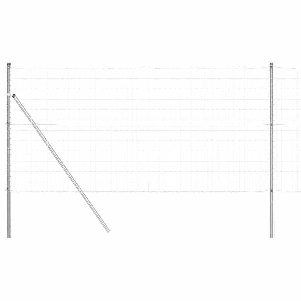 vidaXL Outdoor Euro Fence Ground Fix 10 x 1 m Galvanised Steel Silver 2