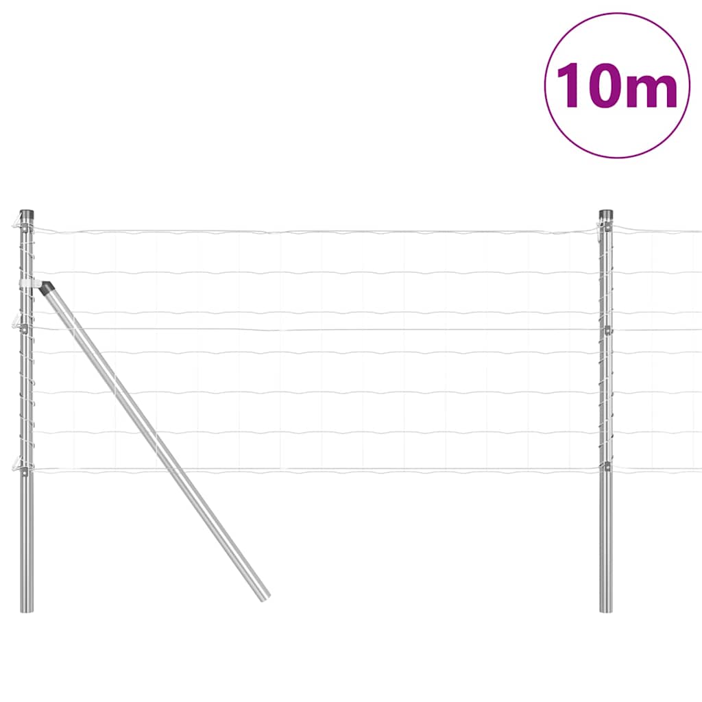 vidaXL Euro Fence Ground Fix 10 x 0.6 m Galvanised Steel Silver Mesh 3