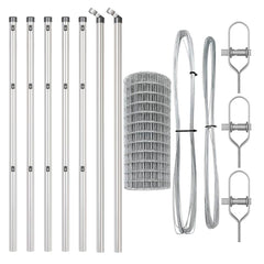 vidaXL Outdoor Euro Fence Ground Fix 10 x 0.8 m Galvanised Steel Mesh 5