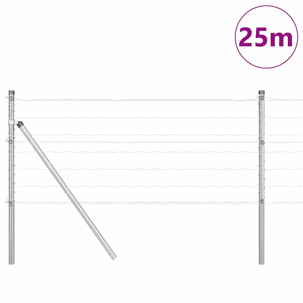 vidaXL Outdoor Euro Fence Ground Fix 25 x 0.6 m Galvanised Steel Mesh 3