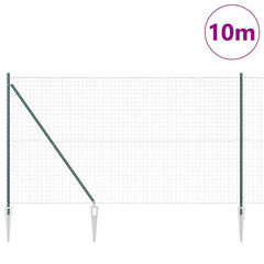 Euro Fence with Spikes 10 x 1 m PVC-Coated Steel Mesh Spike Anchor Fix Green mesh Size 50 x 50 mm mesh 1.5 m