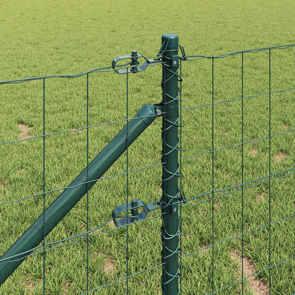 vidaXL Euro Fence with Spikes 10 x 0.6 m PVC-Coated Steel Green Mesh 4
