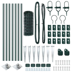 vidaXL Euro Fence with Spikes 10 x 0.6 m PVC-Coated Steel Green Mesh 6