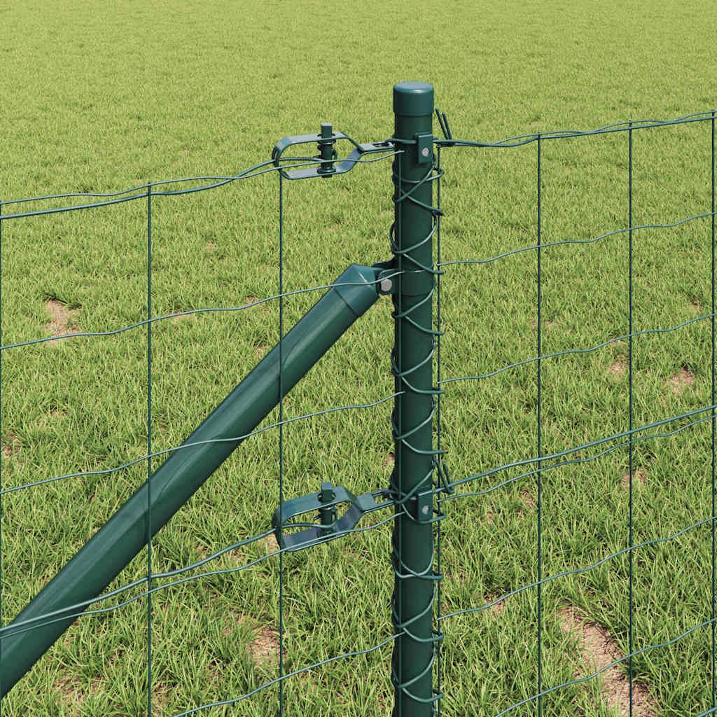 vidaXL Euro Fence with Spikes 10 x 0.6 m PVC-Coated Steel Green Mesh 4