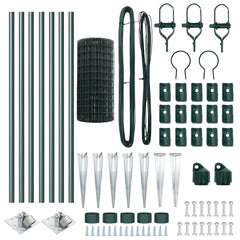 vidaXL Euro Fence with Spikes 10 x 0.8 m PVC-Coated Steel Green Mesh 6